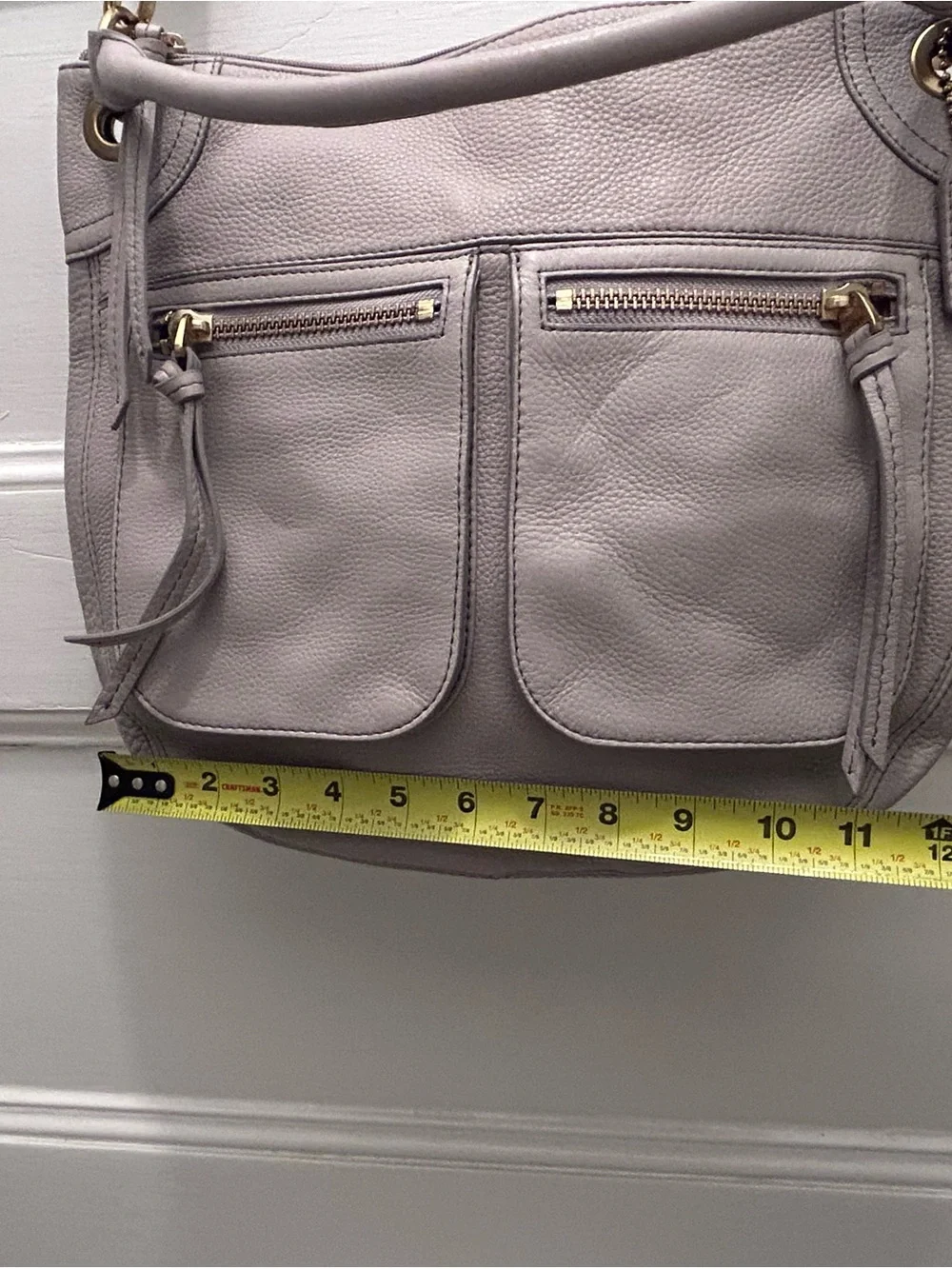 FOSSIL Karli Hobo Crossbody Gray Pebbled Soft Leather Or Shoulder Handbag
